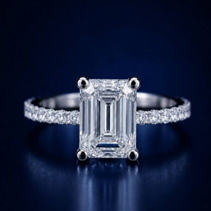 2.97Ct Emerald Cut Engagement Ring