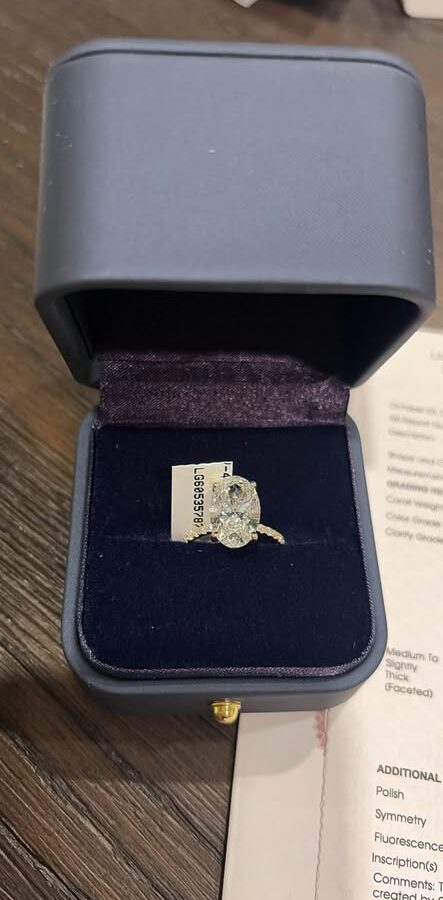 Nearly 5 Carats of Pure Fire: 4.82ct Oval Diamond in 14K Gold