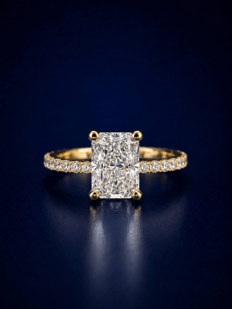 Lab-grown diamond engagement ring
