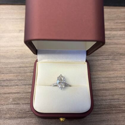 3.00 CT Marquise Lab Diamond Engagement Ring – 14K White Gold – Size 7 – IGI Certified